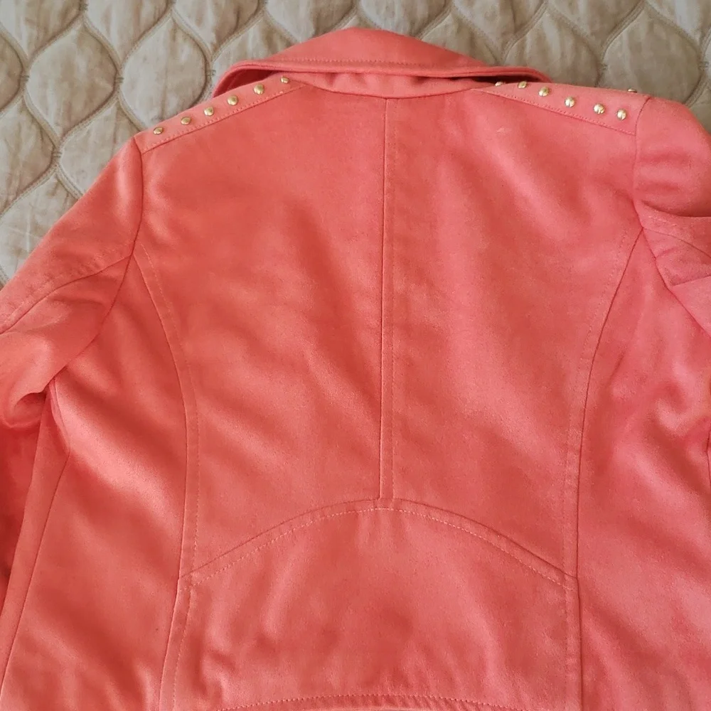 Italian Design Girls crop motojacket w/studs and pockets
